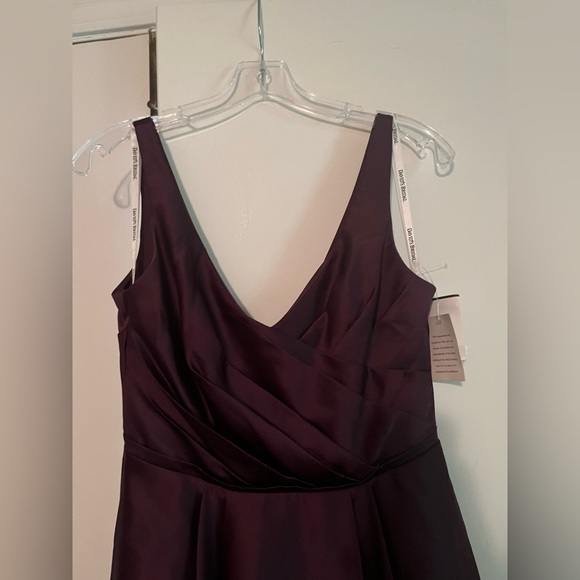 David’s Bridal Long purple satin tank bridesmaid dress - Picture 3 of 8